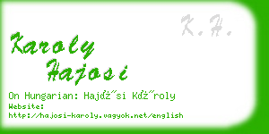 karoly hajosi business card